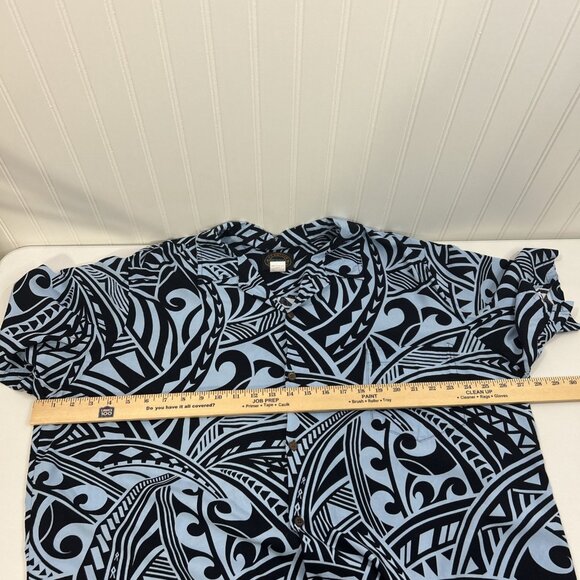 Hawaiian Reserve Collection Men XL Blue Button Up Short Sleeves Shirt - Picture 5 of 8